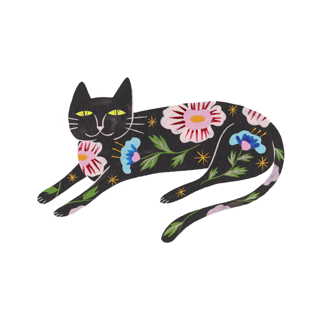 Flower Cat Tattoo Pair - The Regal Find