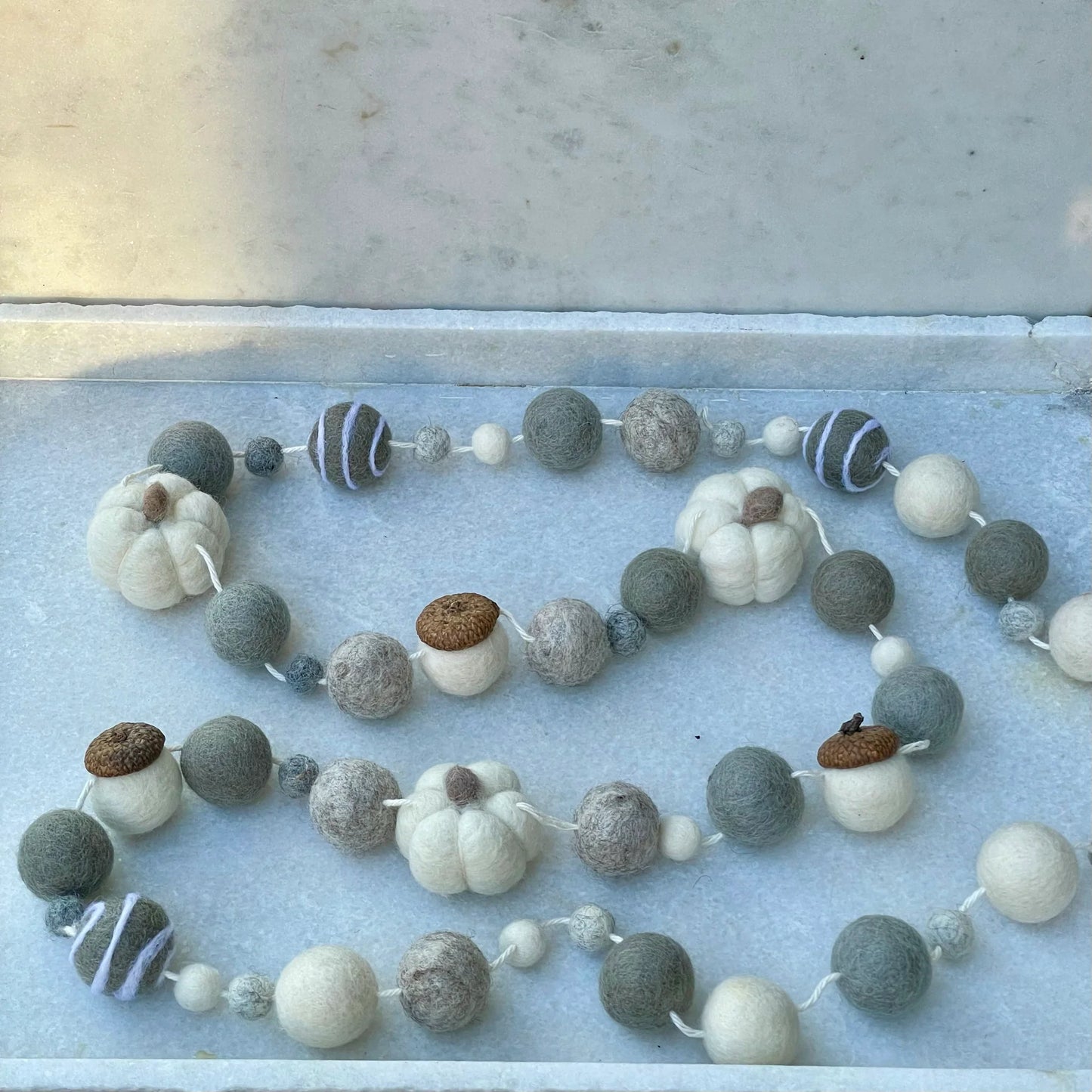 Felted Garland - Pumpkin