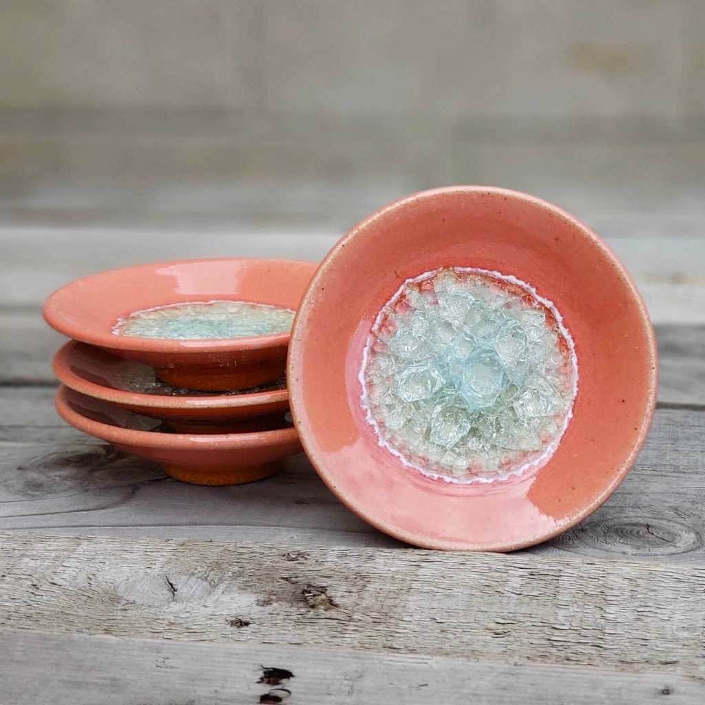 Handmade Ring Dish - Wasabi Dipping Dish - Coral - The Regal Find