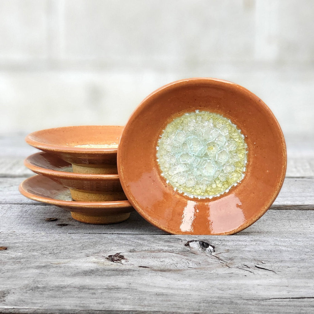 Handmade Ring Dish - Wasabi Dipping Dish - Coral - The Regal Find