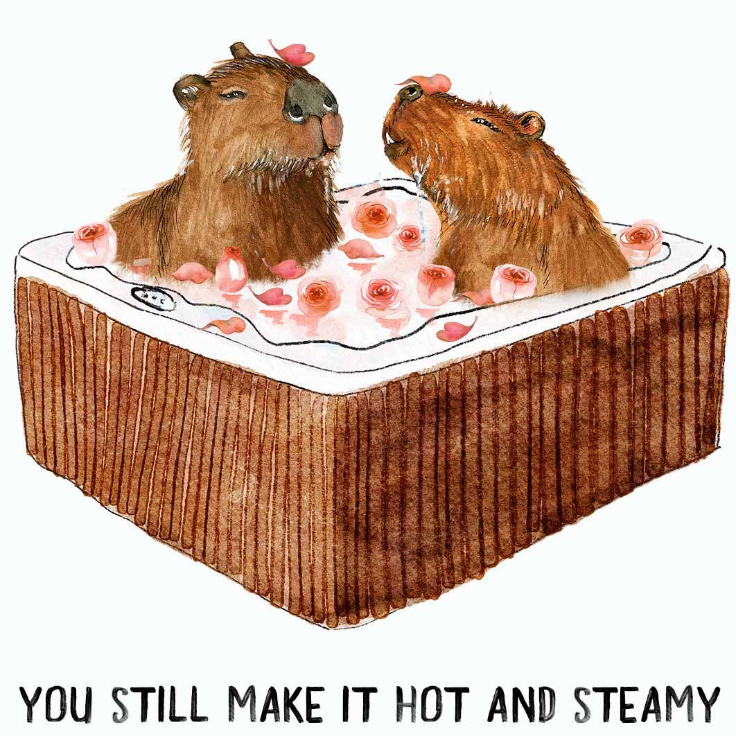 Hot Tub Capybara - Funny Anniversary Card - The Regal Find