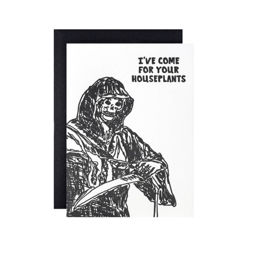 Houseplants Reaper Letterpress Card - The Regal Find