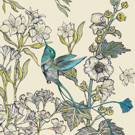 Hummingbird in Yellow Greeting Card - The Regal Find