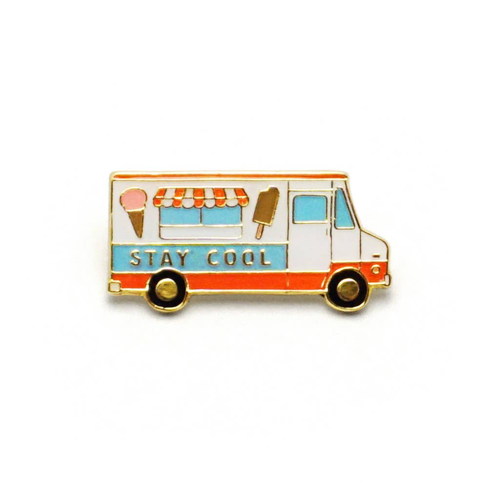 Ice Cream Truck Enamel Pin: Red/Blue - The Regal Find