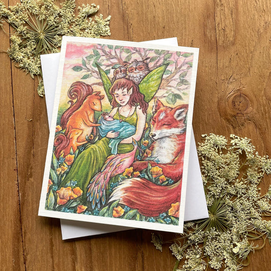 Mom and Baby Fairy Greeting Card