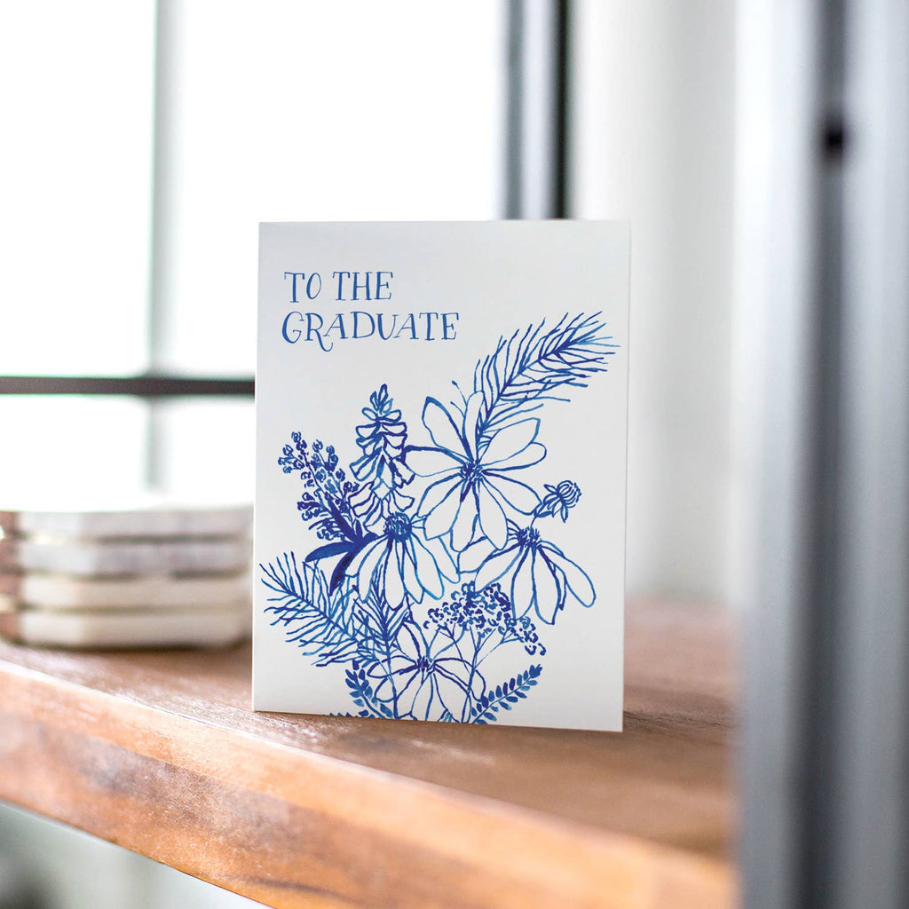 Indigo Wildflowers Graduate Greeting Card - The Regal Find