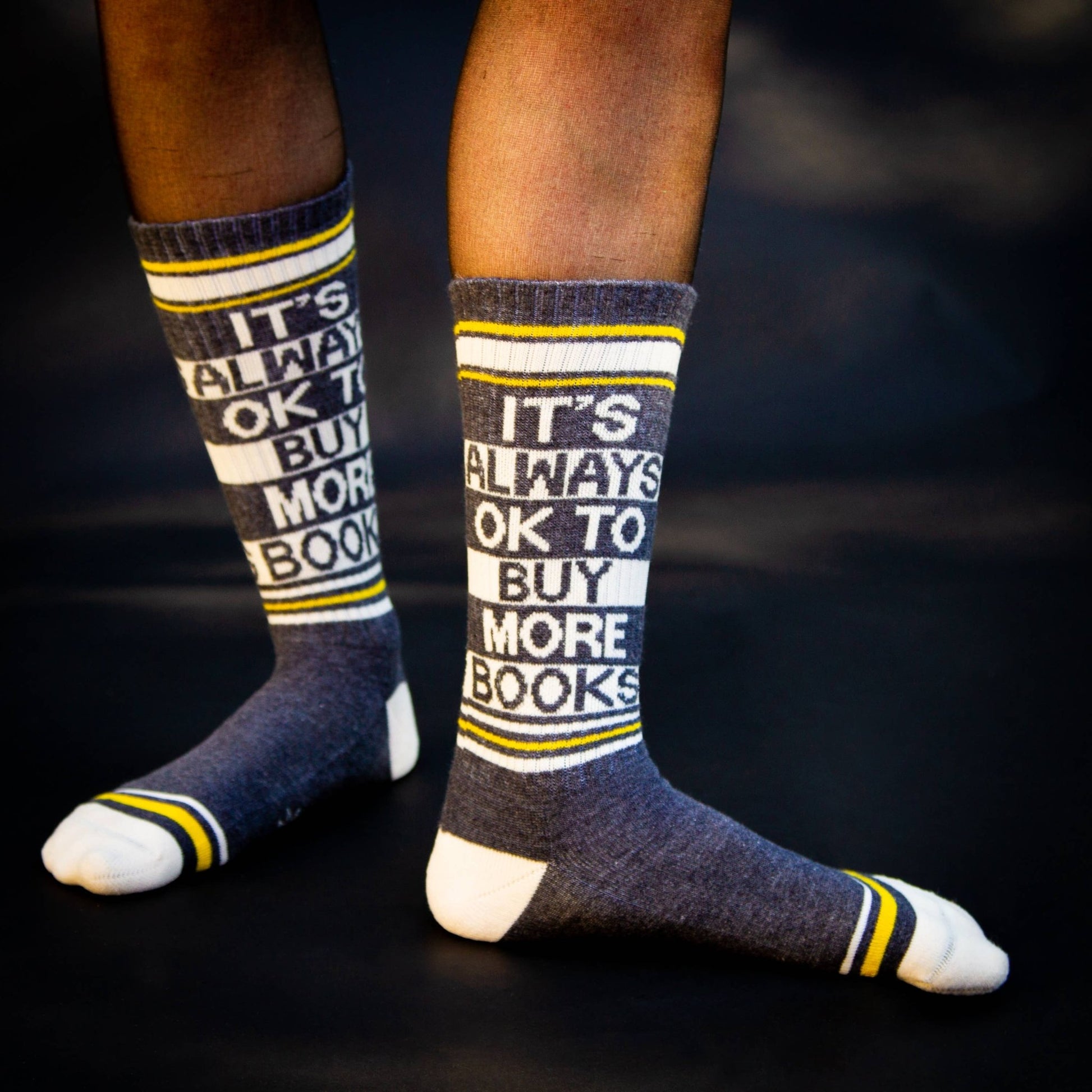 It's Always OK To Buy More Books Gym Crew Socks - The Regal Find