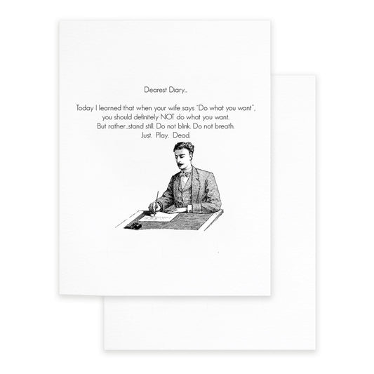 Just Play Dead: 5.5" x 4.25" with A2 white envelope - The Regal Find