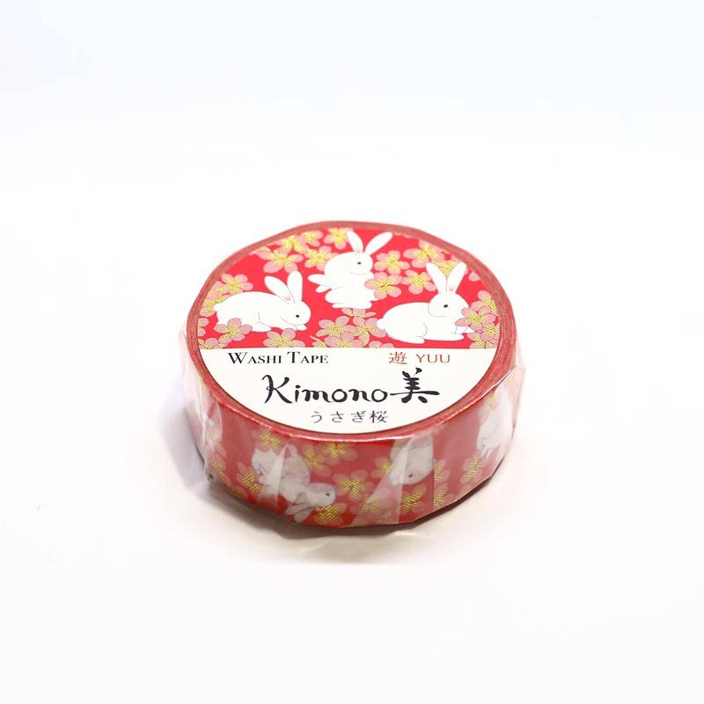 Kimono Beauty Mask Tape, 15Mm, Foil, Rabbit Cheery - The Regal Find