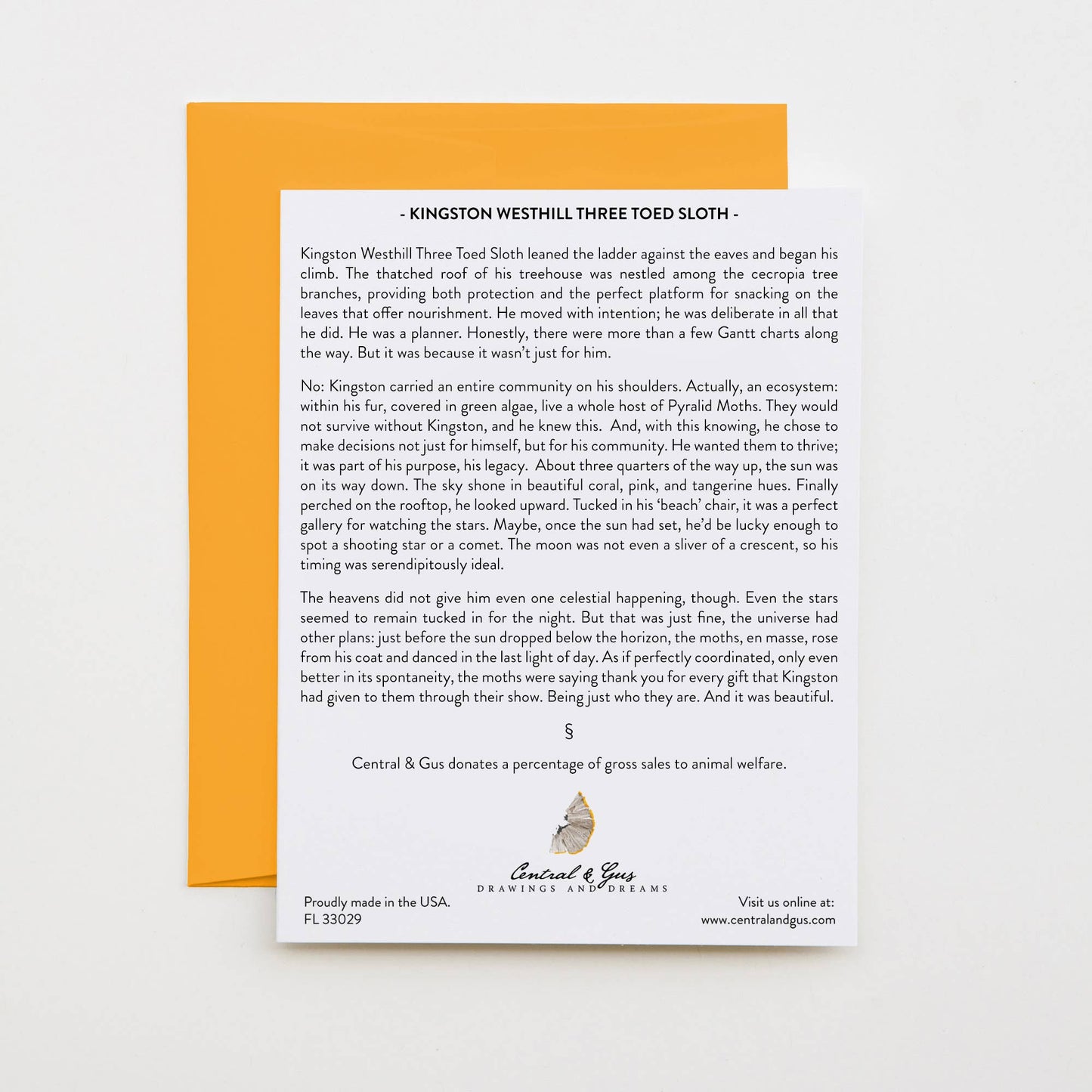 Kingston Westhill Three Toed Sloth Note Card - The Regal Find