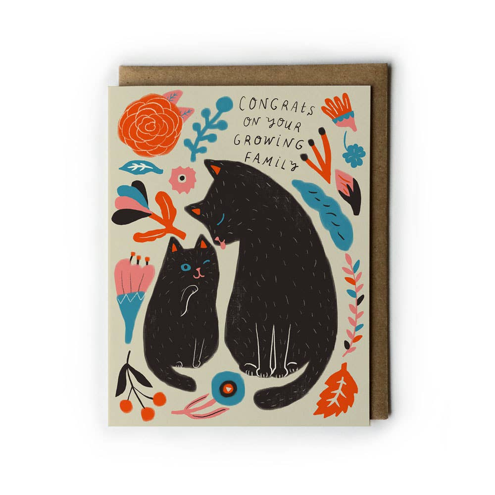 Kitty Congrats on Your Growing Family Baby Greeting Card - The Regal Find