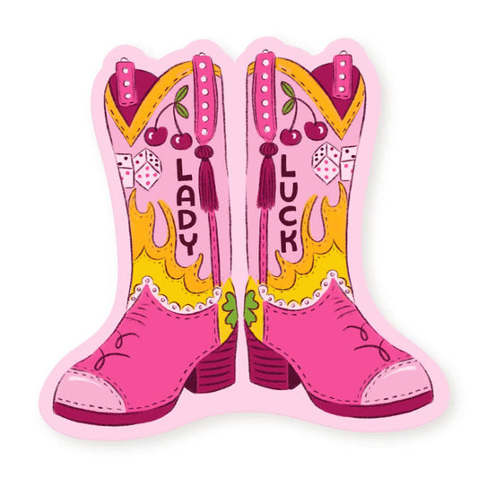 Lady Luck Las Vegas Cowboy Boots Vinyl Sticker - The Regal Find