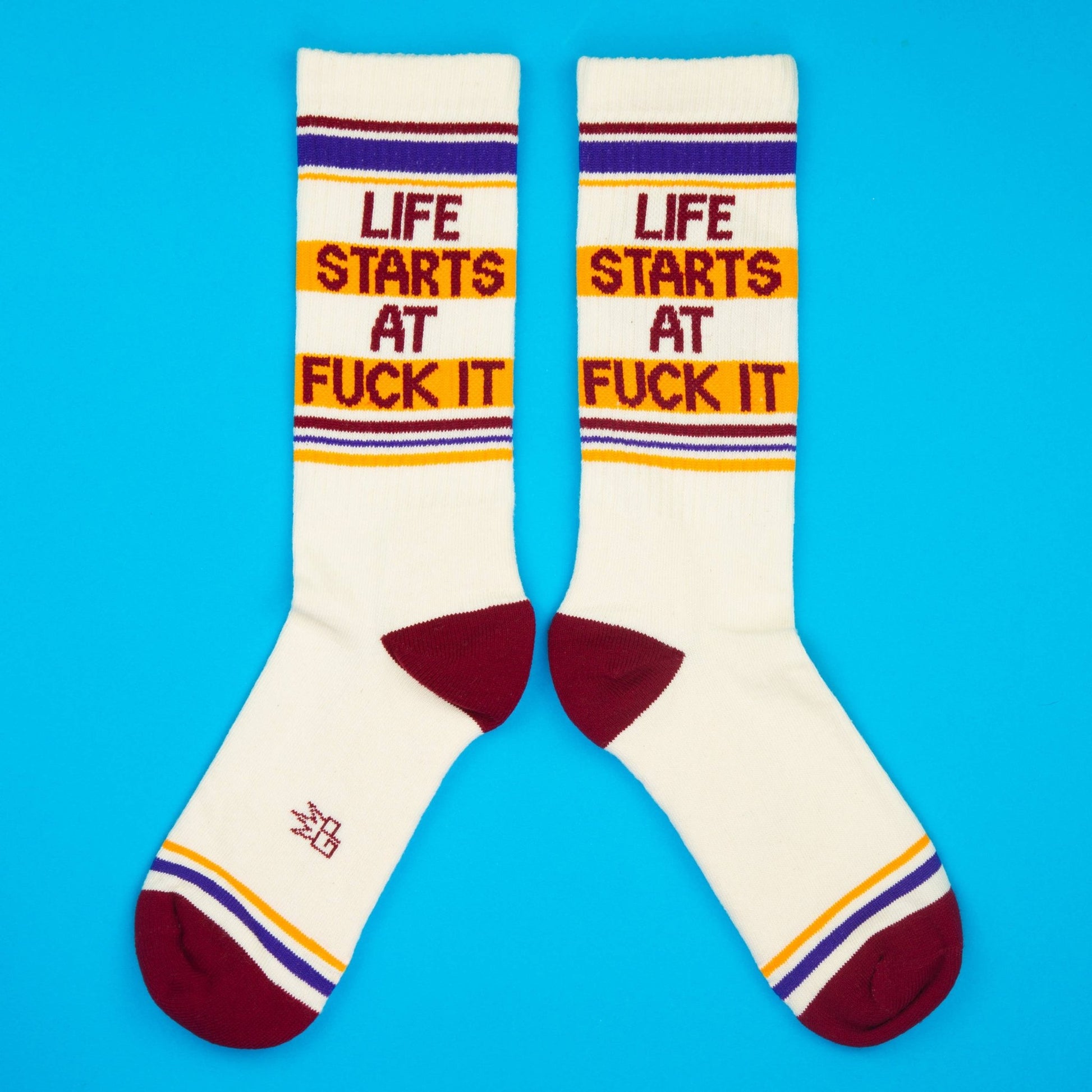 Life Starts At Fuck It Gym Crew Socks - The Regal Find
