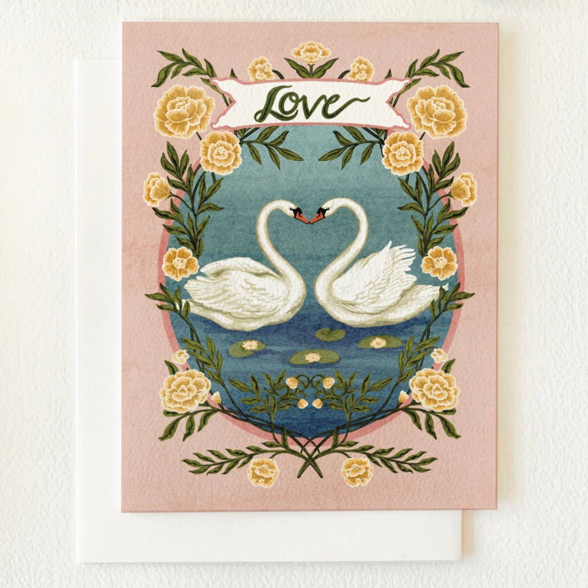 Love Swans Blank Greeting Card  - The Regal Find