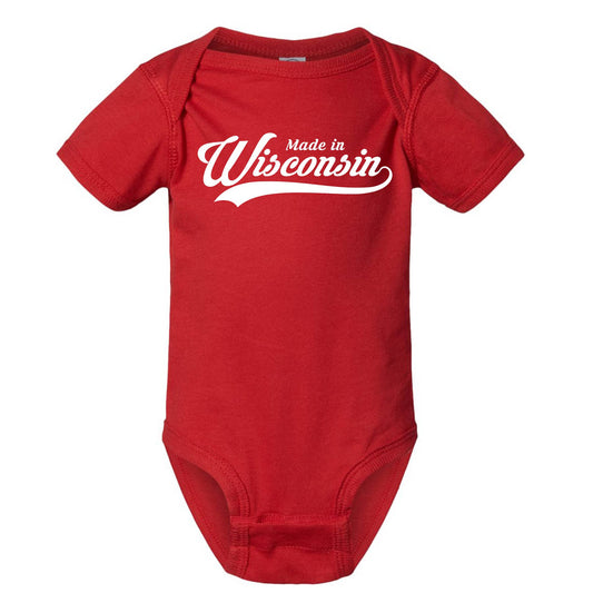 Made in Wisconsin Babie/Toddler Onesie: Red / 12 Month - The Regal Find