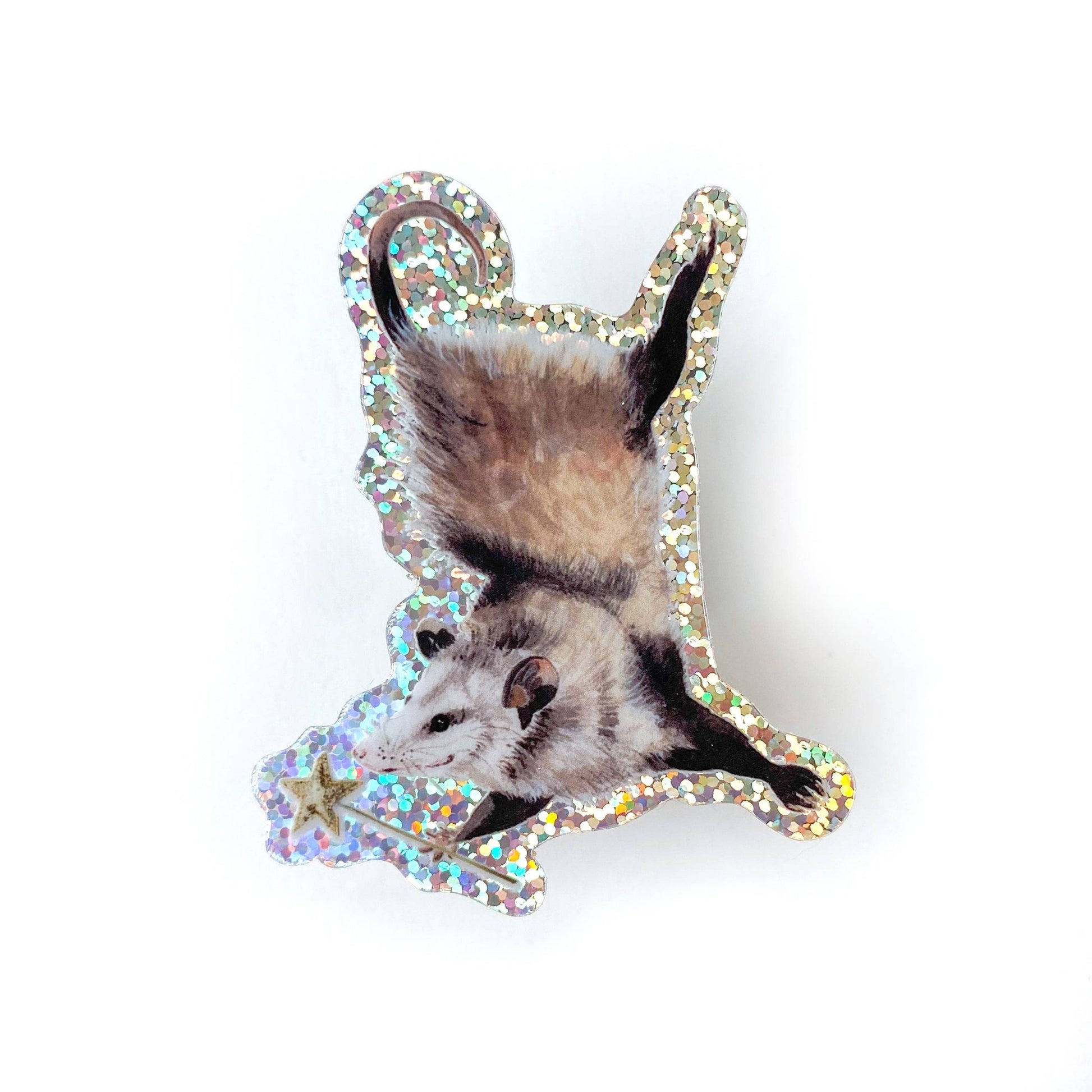 Magic Glitter Possum Vinyl Sticker - The Regal Find