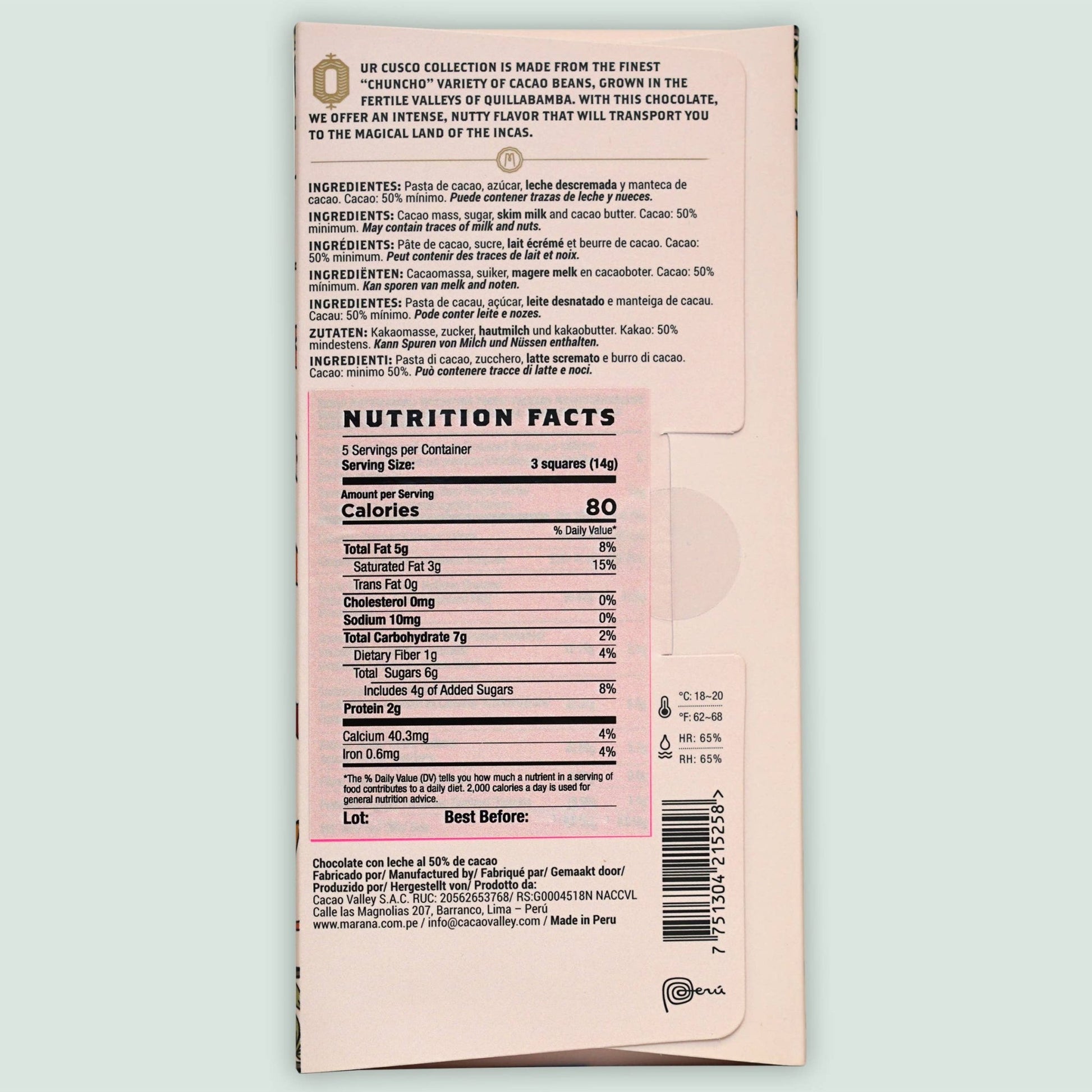 Maraná Milk Chocolate Bar Cusco 50% (Peruvian Chocolate) - The Regal Find