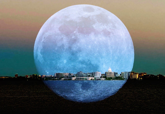 Moon over Madison Skyline - The Regal Find