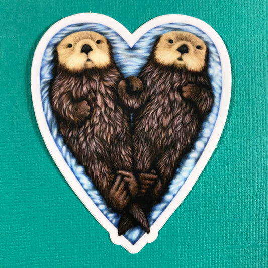 Otter heart sticker - The Regal Find
