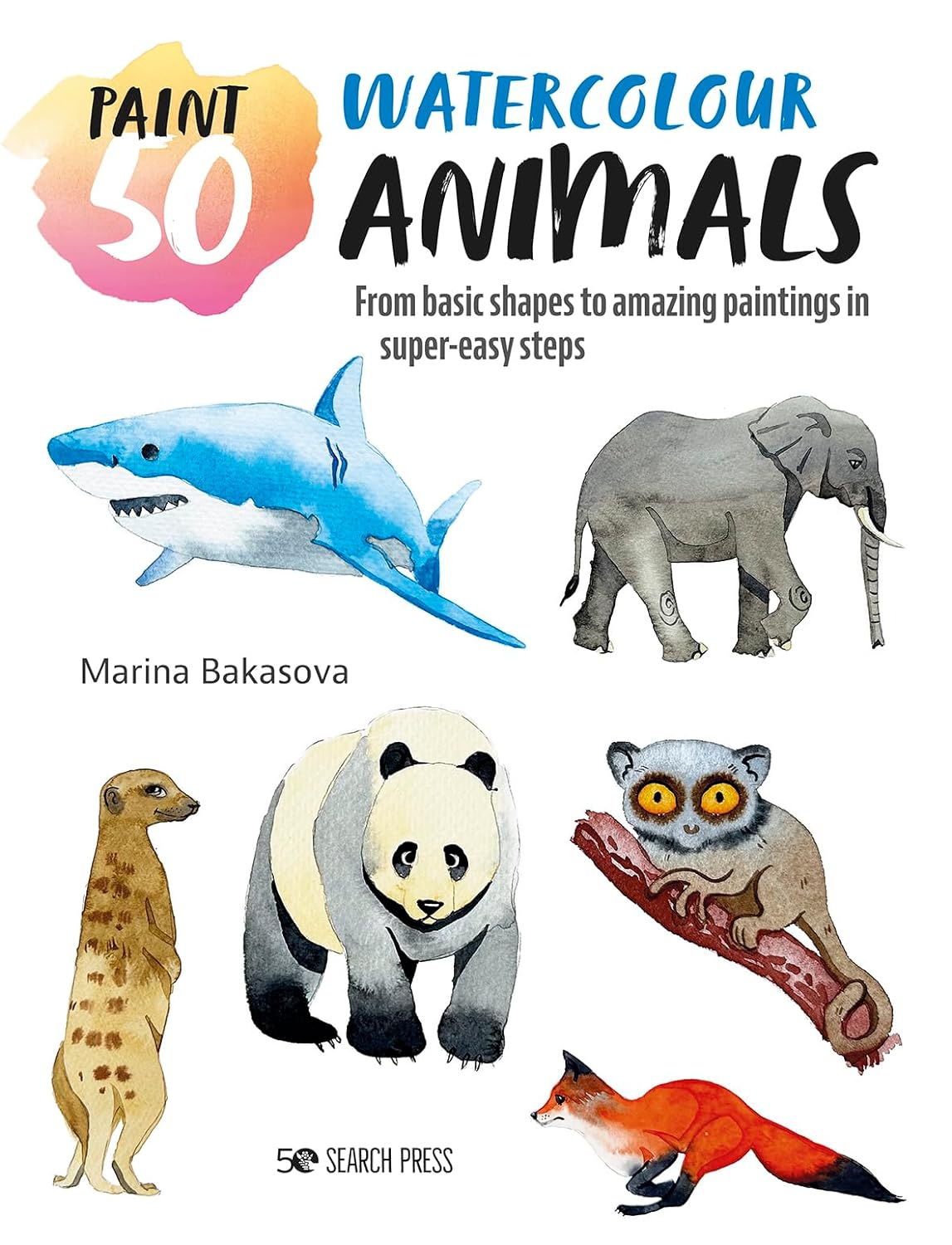 Paint 50 Watercolor Animals Book - The Regal Find