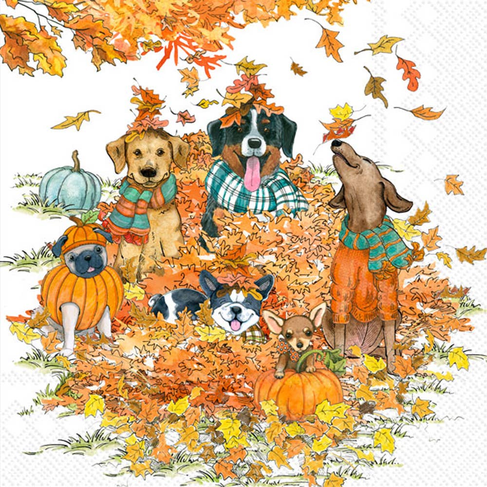 Paper Cocktail Napkin 20 Ct Autumn Dogs Fall Autumn - The Regal Find