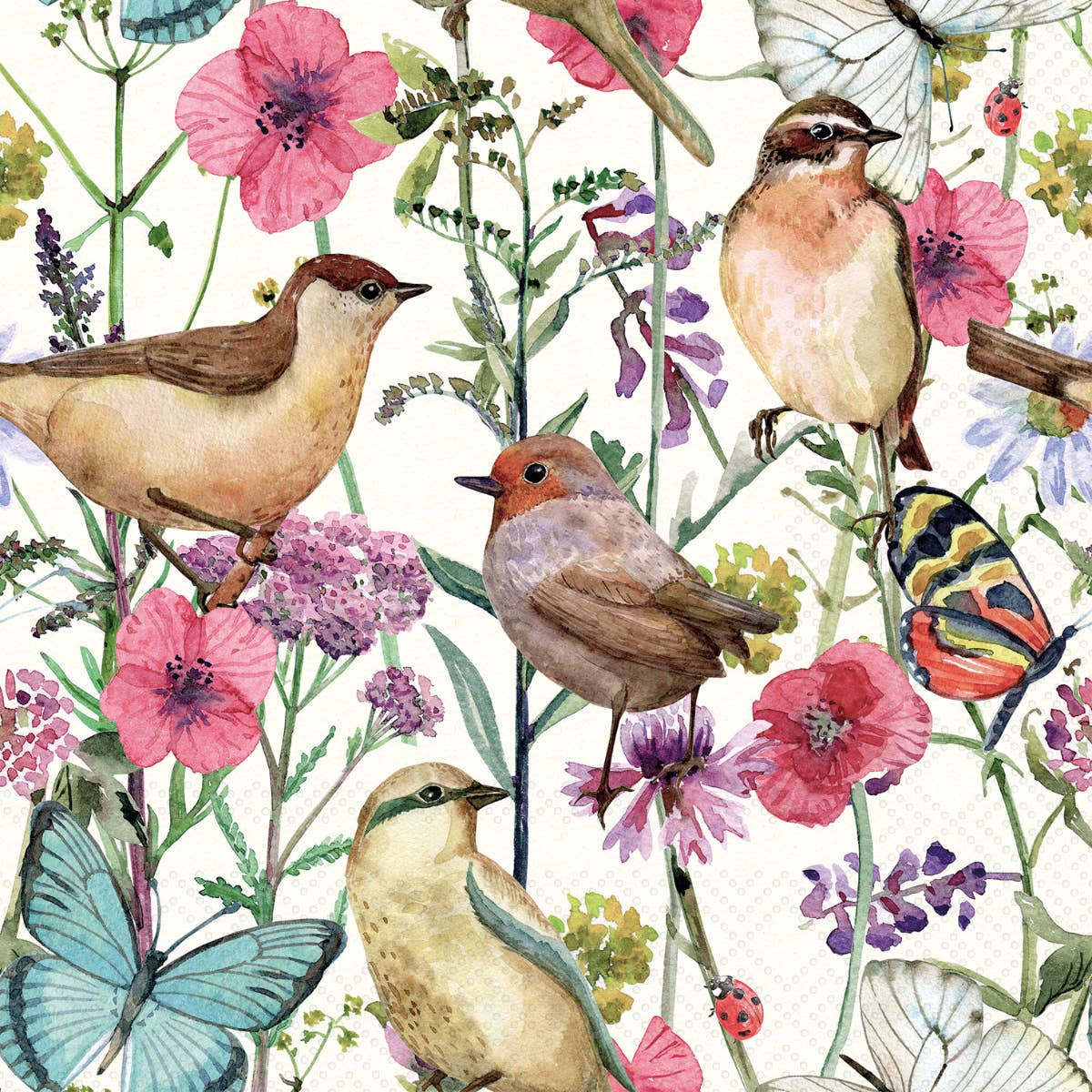 Paper Cocktail Napkins Pack of 20 Birds In Spring - The Regal Find