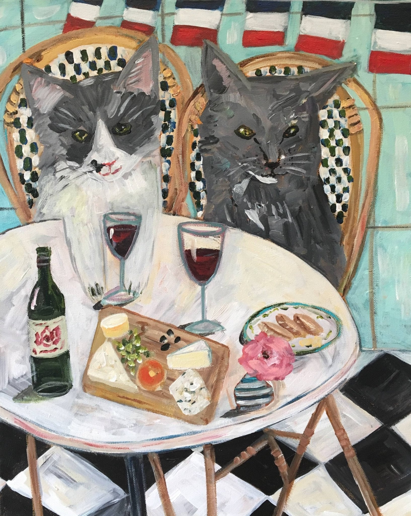 Paris Cafe Cats Greeting Card - The Regal Find