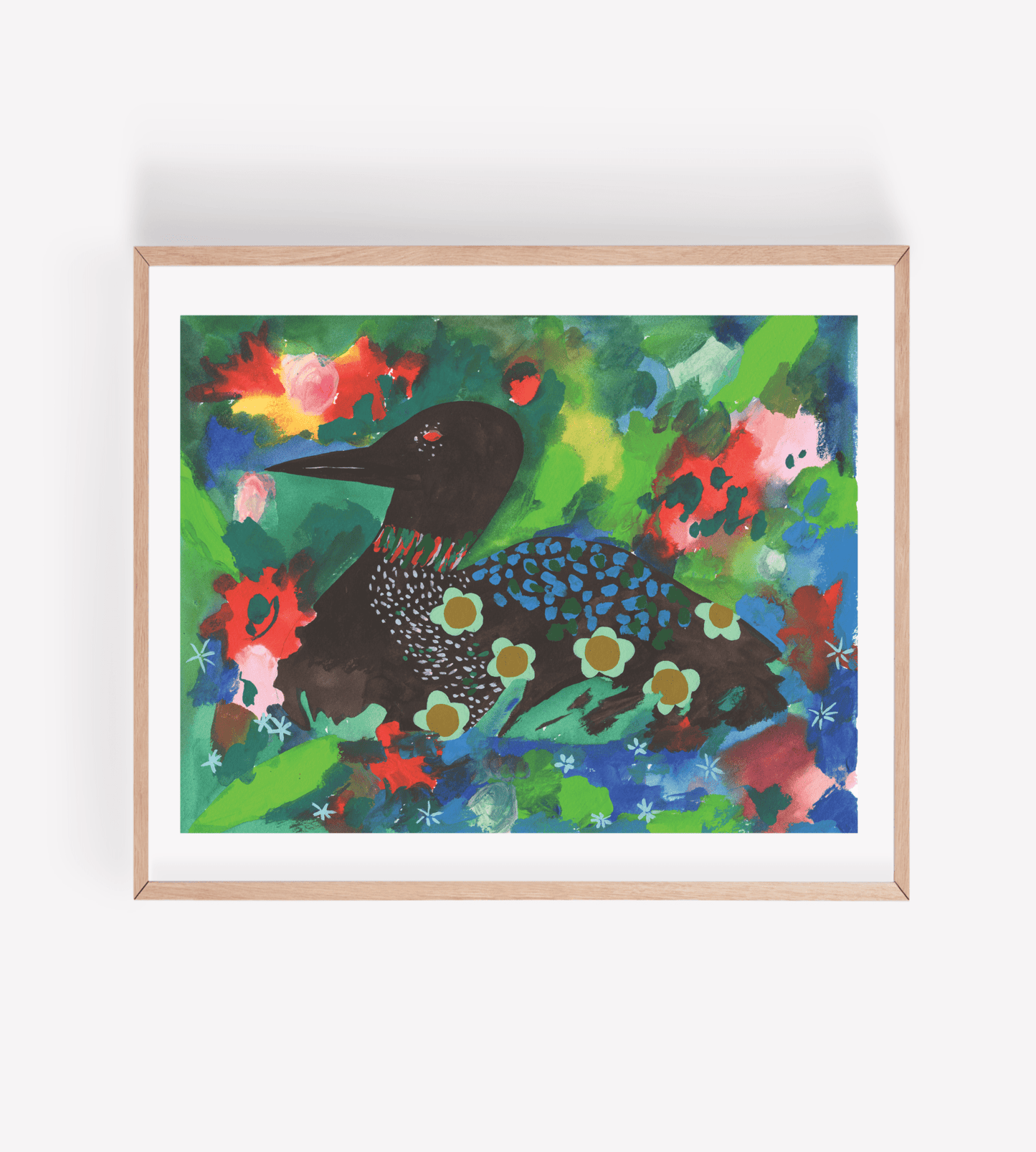 Psychedelic Watercolor Loon Art Print (Larger Sizes Avail): 8x10" - The Regal Find