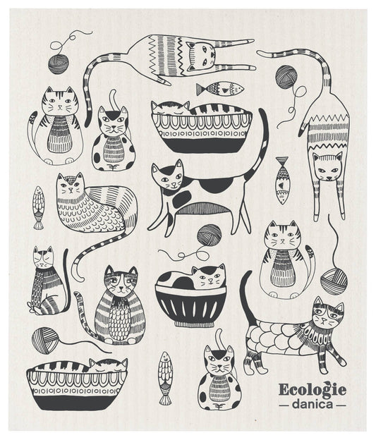 Purr Party Swedish Dishcloth - The Regal Find