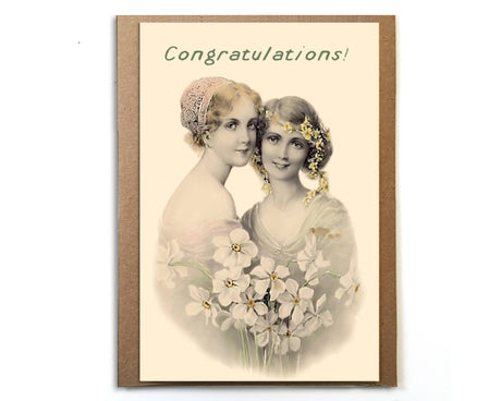 Queer Wedding Card; Women LGBTQ Wedding; Engagement Card - The Regal Find