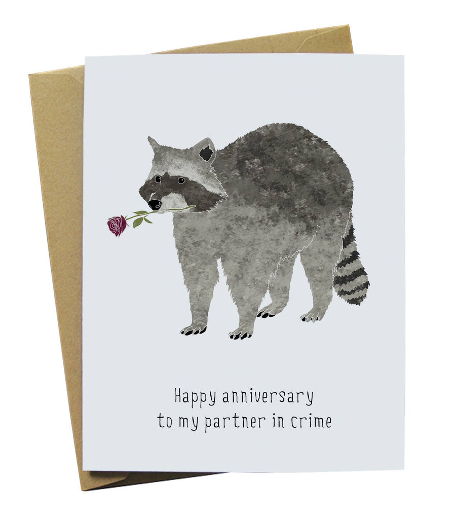 Raccoon Anniversary Card - The Regal Find