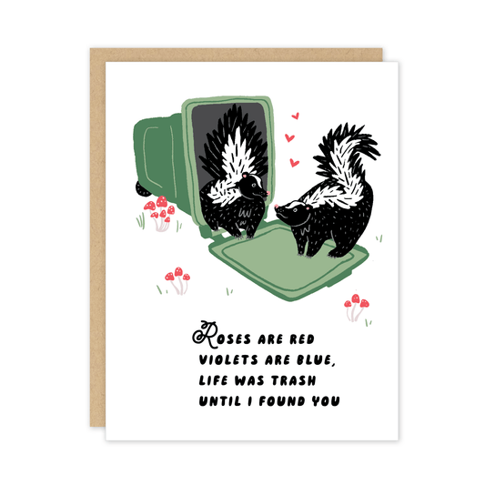 Roses Are Red Skunk Love Friendship Card - The Regal Find