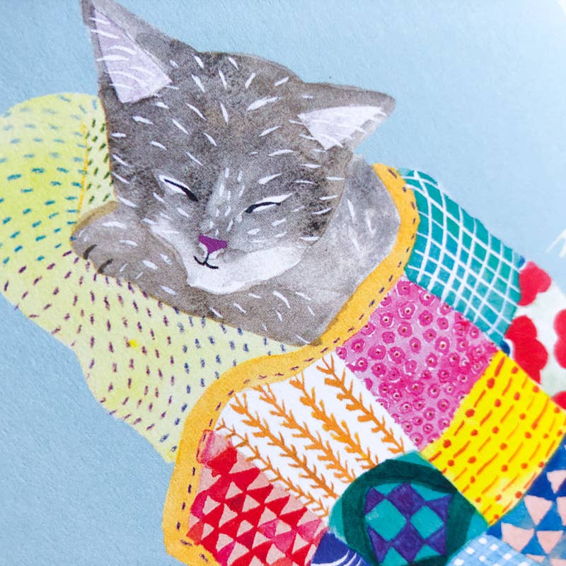 Sleeping Kitty Rest Well Get Well Greeting Card - The Regal Find