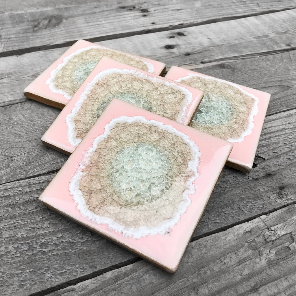 Square Coaster - Pale Pink Coaster - The Regal Find