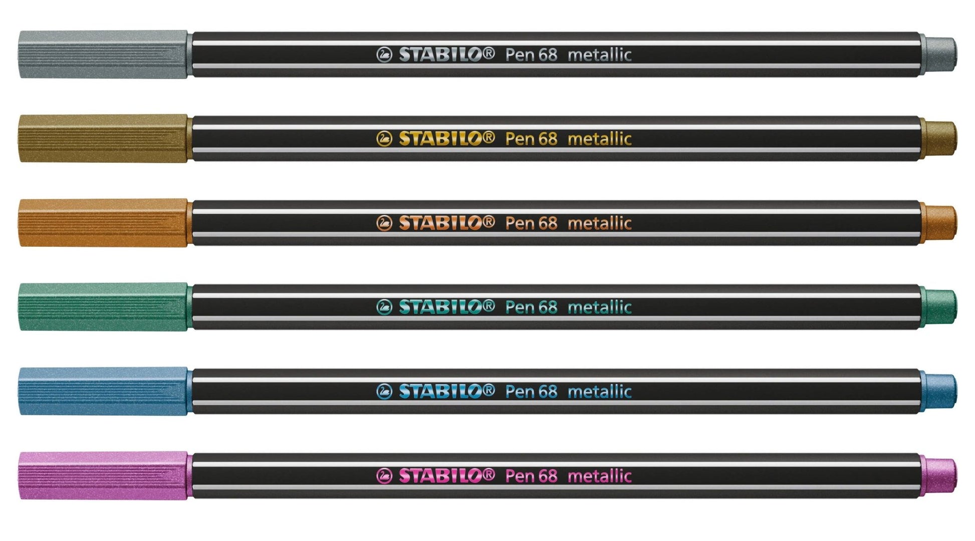 STABILO Pen 68 Metallic Set, 6 - Colors - The Regal Find