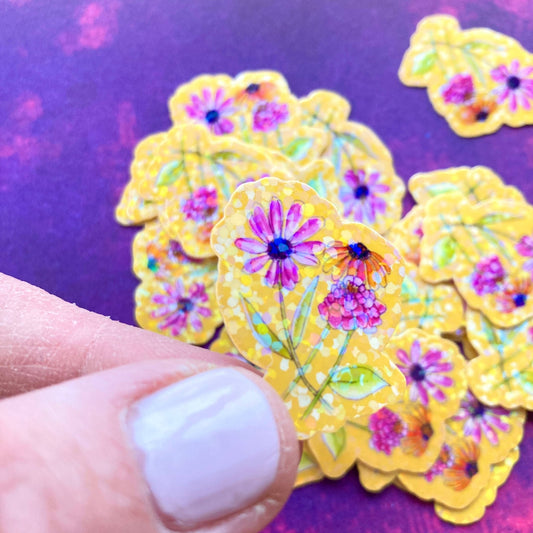 Tiny Wildflowers Holographic Glitter Stickers - The Regal Find