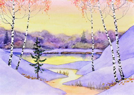 Winter Sunrise Deluxe Boxed Holiday Cards - The Regal Find