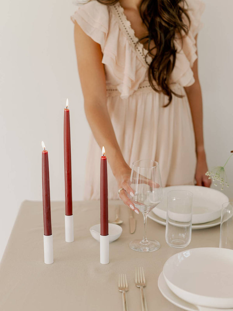 10" & 14" - 100% Beeswax Dipped Candles | Burgundy: 10 Inches - The Regal Find