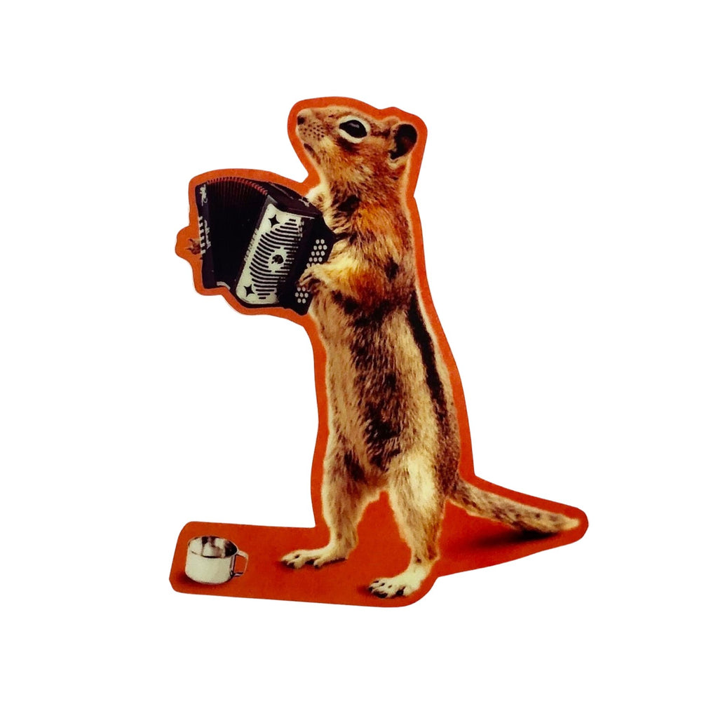 Accordion Squirrel/Chipmunk Sticker - The Regal Find
