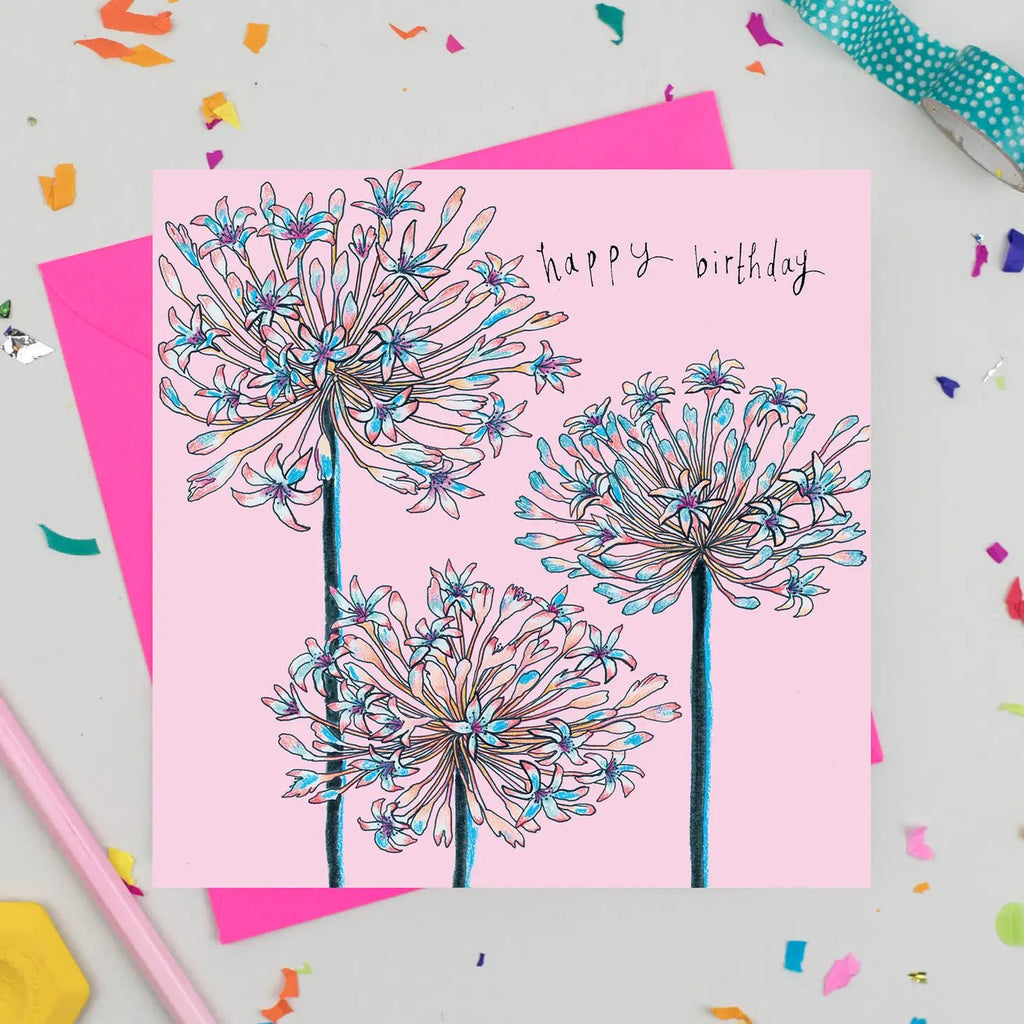Agapanthus Birthday Card - The Regal Find