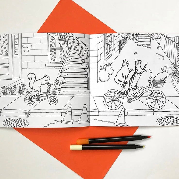 Animals on Bikes From the Forest to the Town Coloring Book - The Regal Find