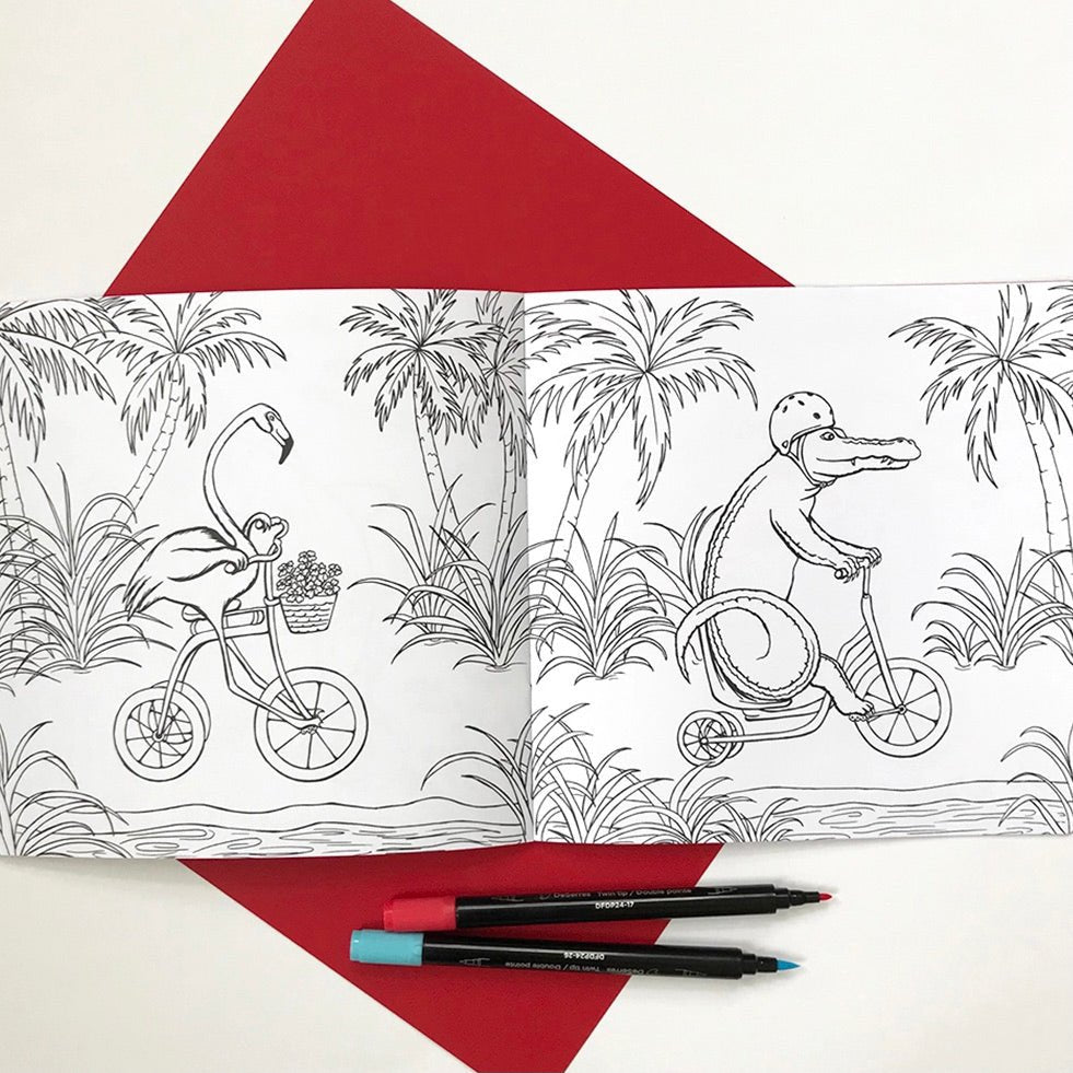 Animals on Bikes From the Jungle to the Sea Coloring Book - The Regal Find