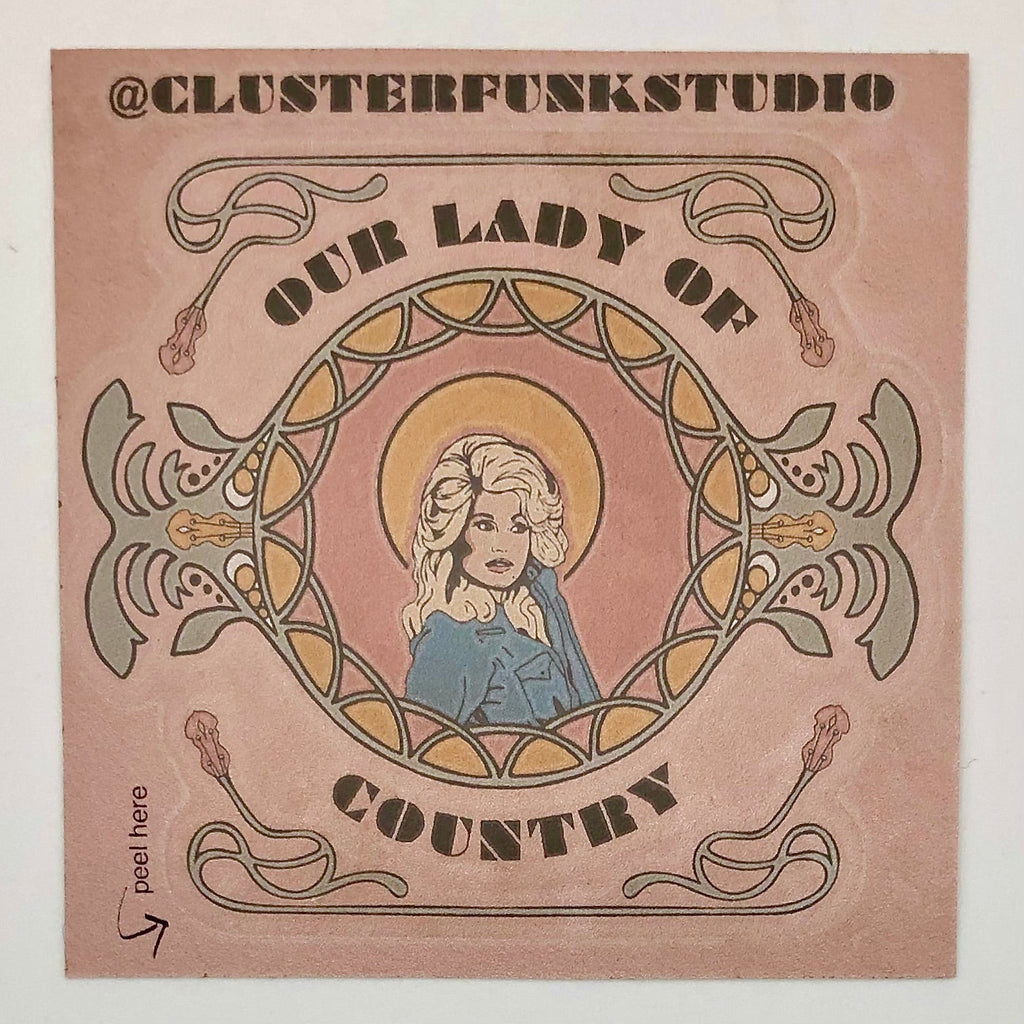 Art Nouveau Dolly Parton Saint Card Stickers - The Regal Find