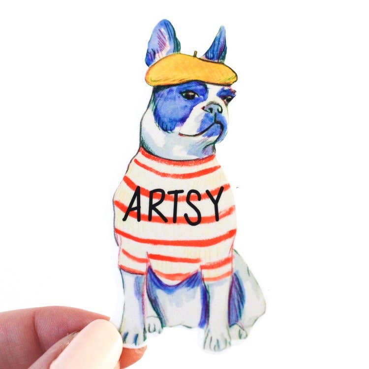 Artsy Fartsy Boston Terrier Vinyl Sticker - The Regal Find