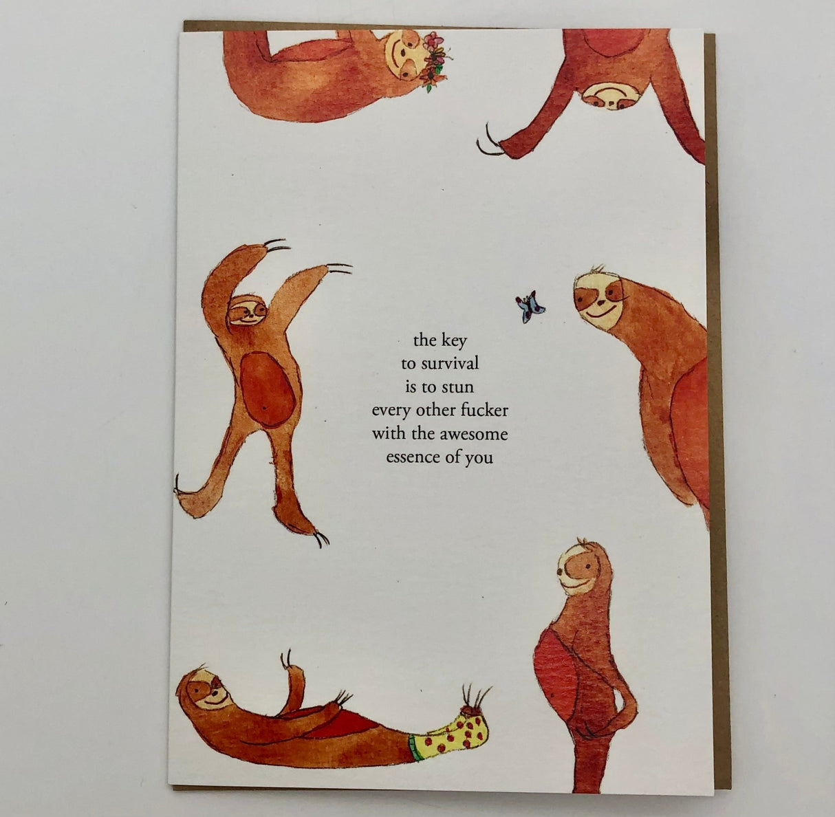 Awesome Sloth Greeting Card - The Regal Find