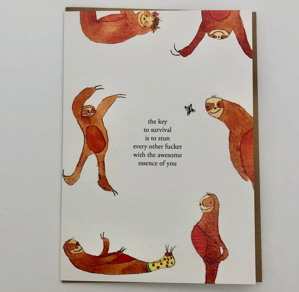 Awesome Sloth Greeting Card - The Regal Find