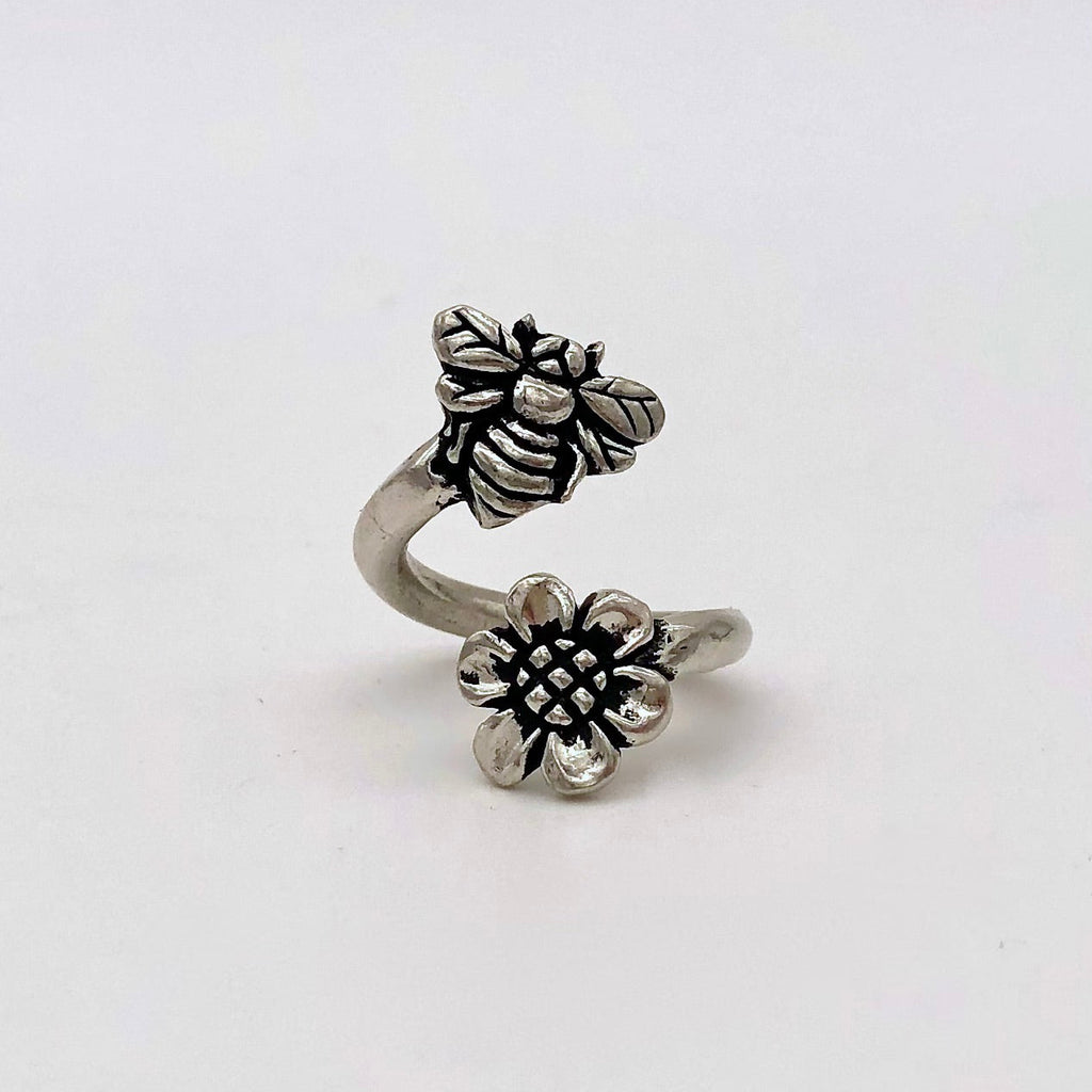 Bee and Flower Adjustable Ring - The Regal Find