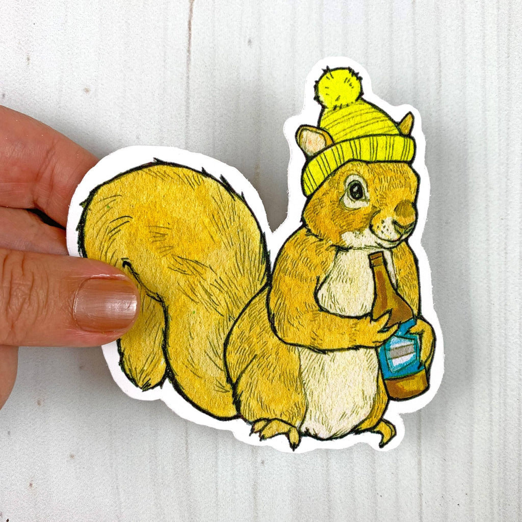 Beer Squirrel Vinyl Sticker - The Regal Find