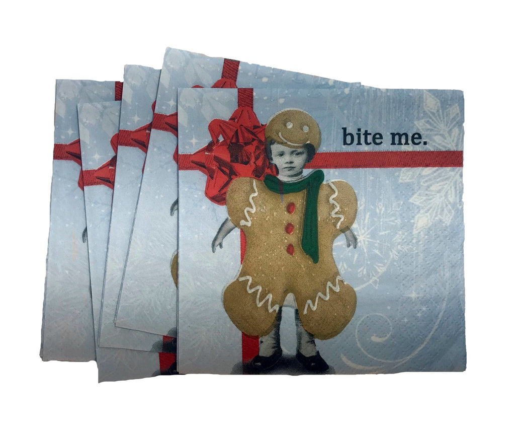 Bite Me Holiday Cocktail Napkin - The Regal Find