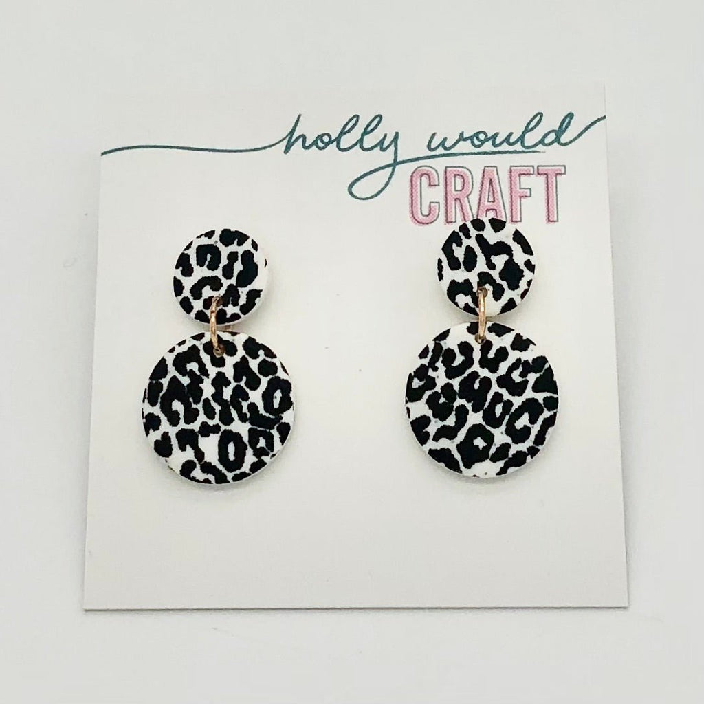 B&W Leopard Print Earrings - The Regal Find